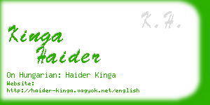 kinga haider business card